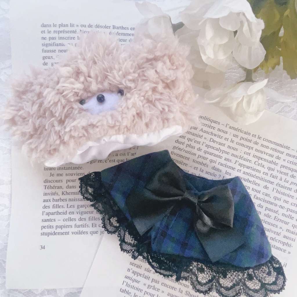 いつぬいサイズ くまちゃんの帽子とケープのセット 緑