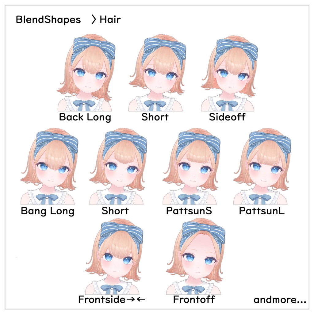 【8アバター対応】ハロー☆外ハネちゃん!【VRChat Hair】