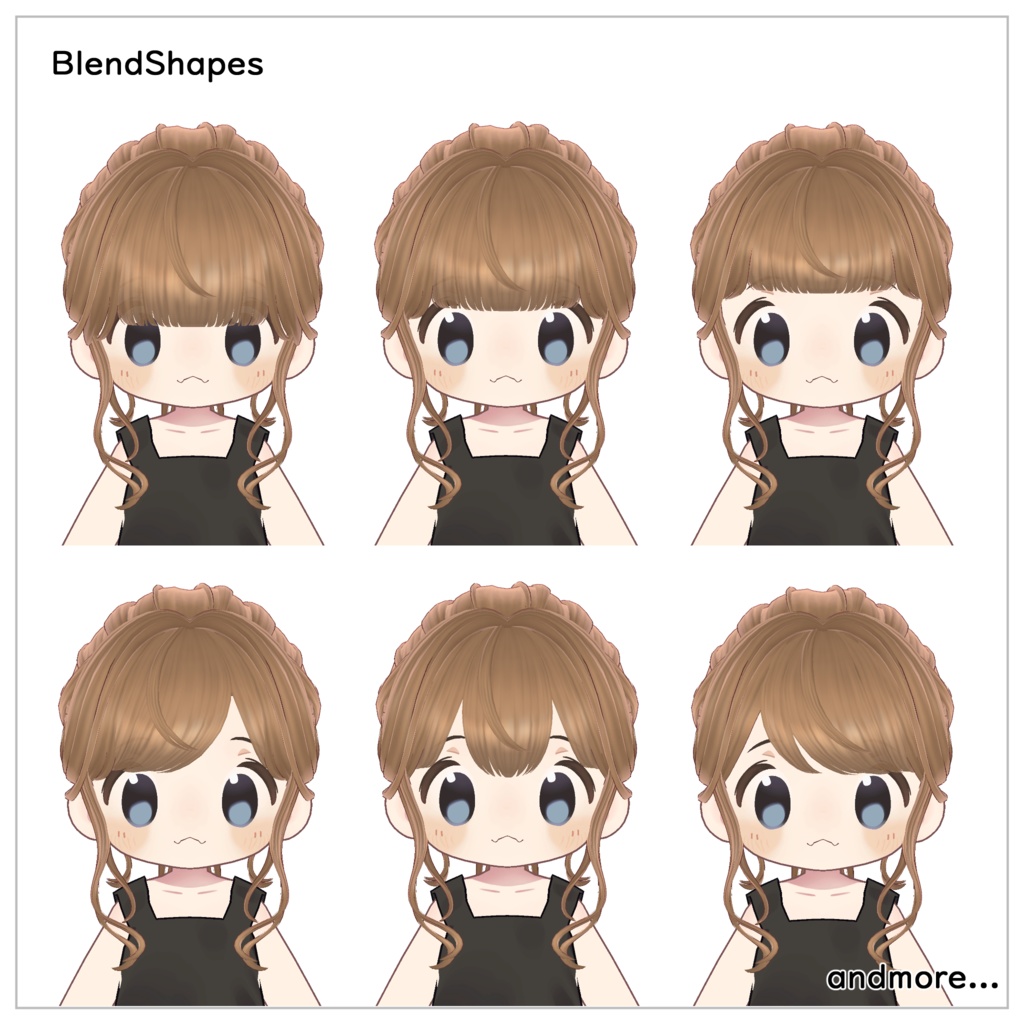 【6アバター対応】Catch My Messy Bun & Braid【VRChat Hair】