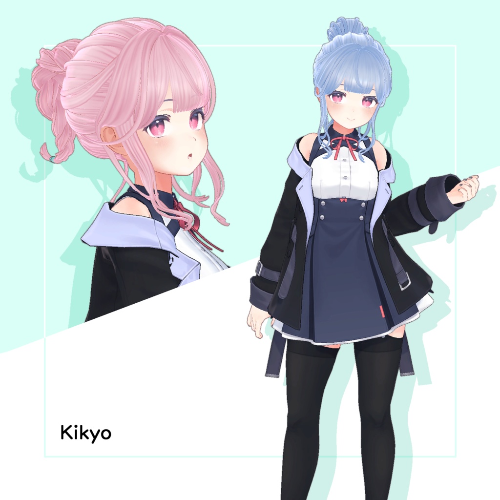 【6アバター対応】Catch My Messy Bun & Braid【VRChat Hair】