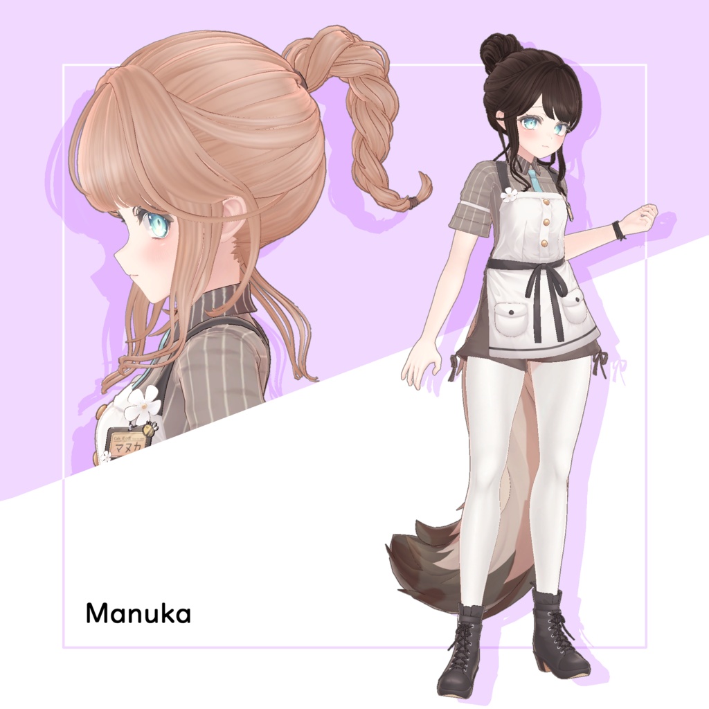 【6アバター対応】Catch My Messy Bun & Braid【VRChat Hair】