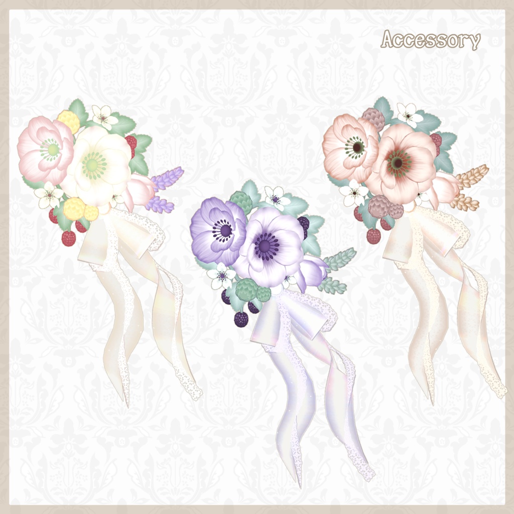 【6アバター対応】姫さまのおぐし【VRChat Hair】