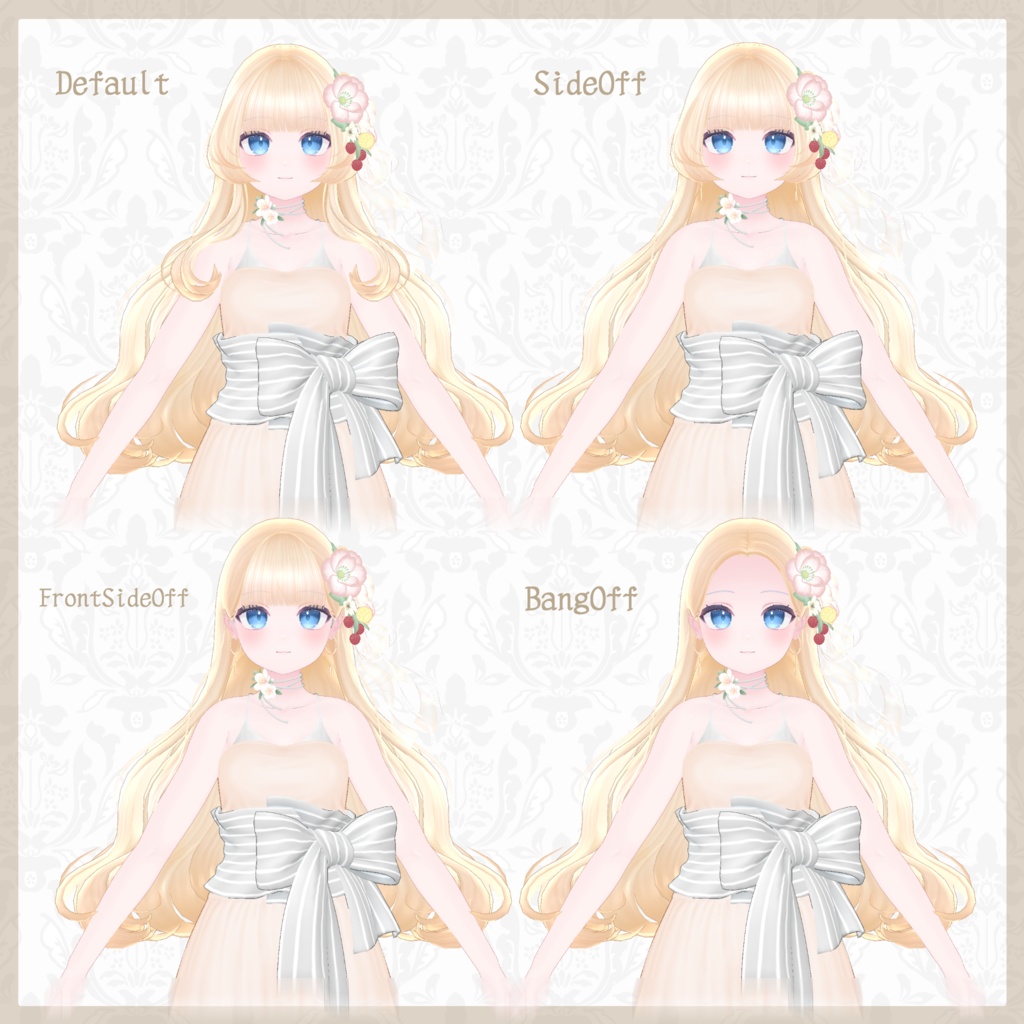 【6アバター対応】姫さまのおぐし【VRChat Hair】