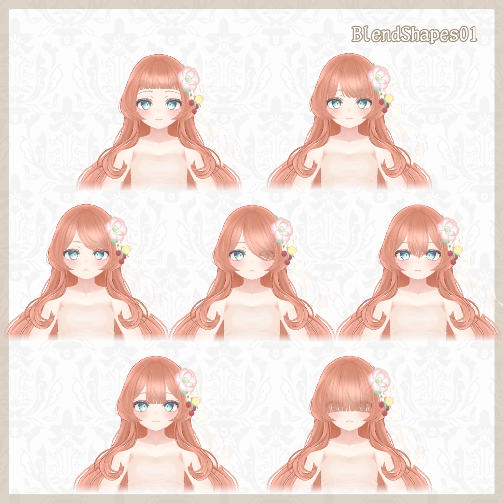 【6アバター対応】姫さまのおぐし【VRChat Hair】