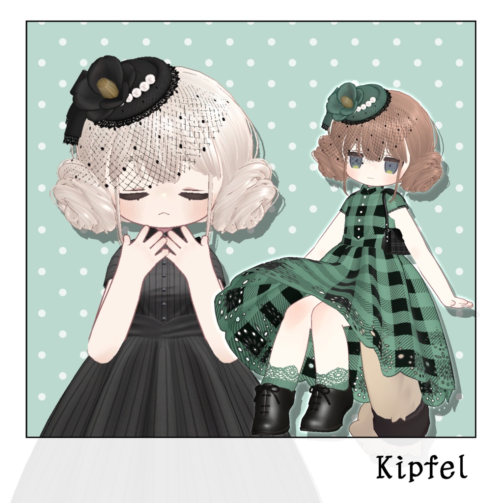 【6アバター対応】ロマンチック・ラヂヲロール【VRChat Hair】