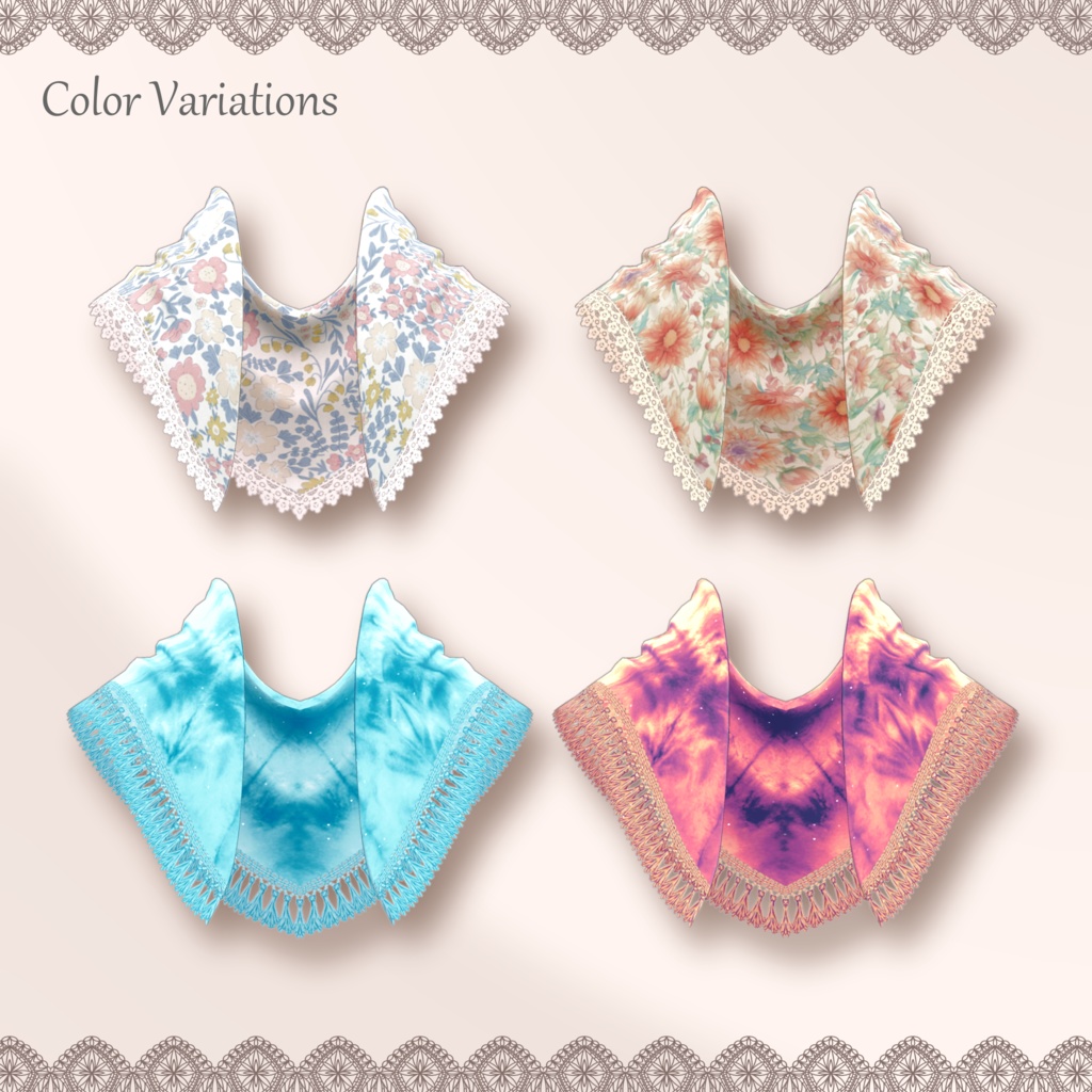 【4アバター対応】Shawl【VRChat】