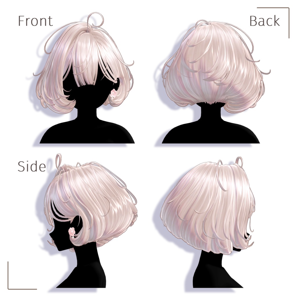SALE【10アバター対応】ボンジュー☆内巻きちゃん!【VRChat Hair】