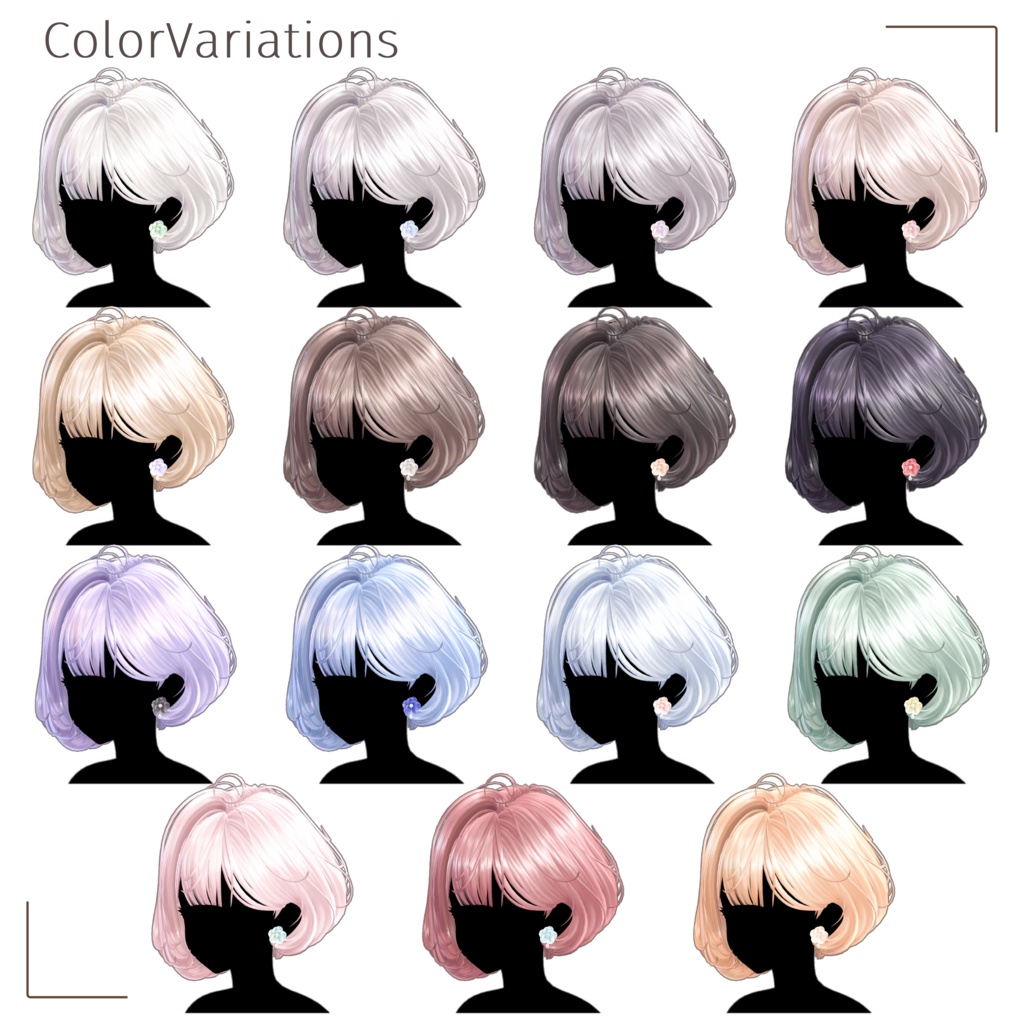 SALE【10アバター対応】ボンジュー☆内巻きちゃん!【VRChat Hair】