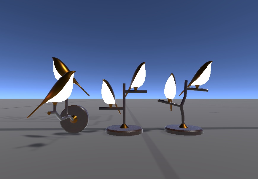 【3Dモデル/VRChat】鳥のウォールランプ&テーブルランプ2種 照明