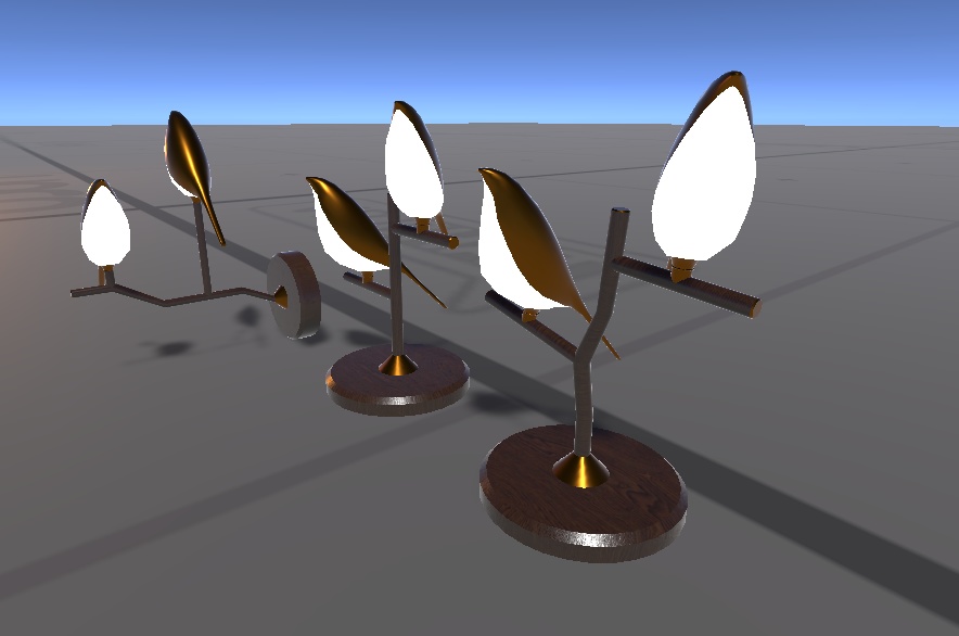 【3Dモデル/VRChat】鳥のウォールランプ&テーブルランプ2種 照明