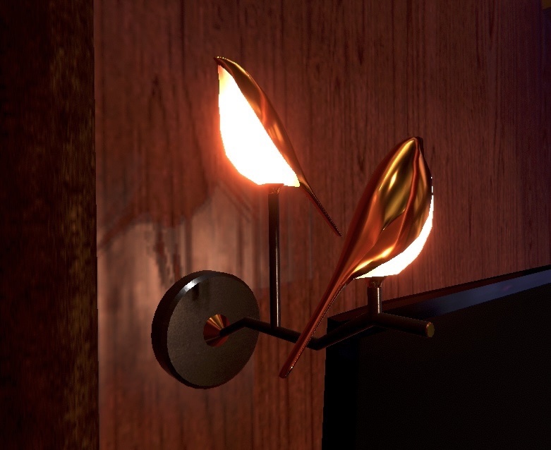 【3Dモデル/VRChat】鳥のウォールランプ&テーブルランプ2種 照明