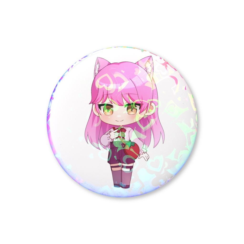 かんづきいちごホログラム缶バッジ