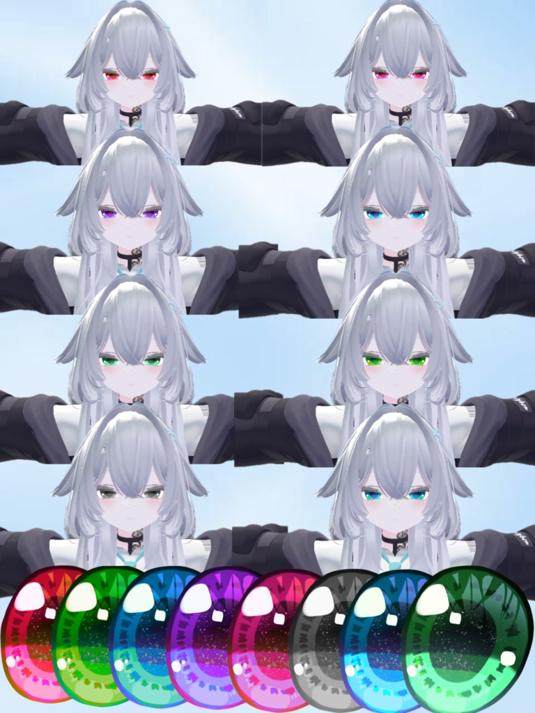 【無料/free】【るるね専用】眠そうなるるねちゃんアイテクスチャ 8色