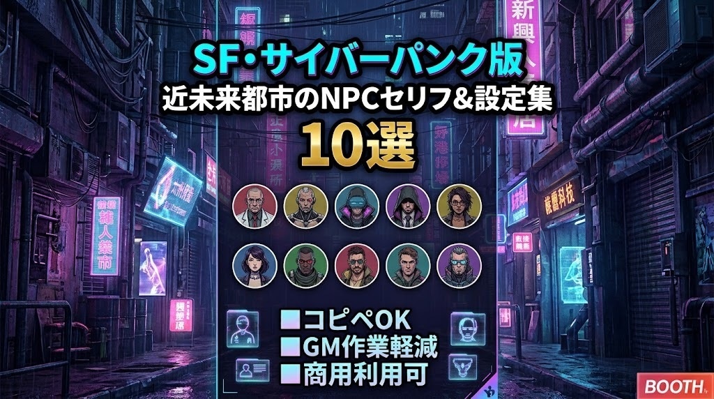 【TRPG汎用素材】コピペで使える！近未来都市のNPCセリフ＆設定集 10選