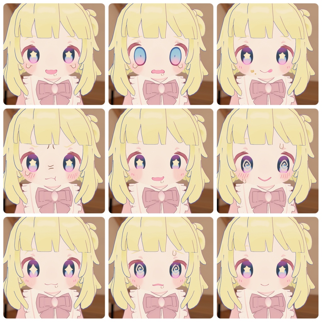 【Free】まめひなた表情20種 無料配布