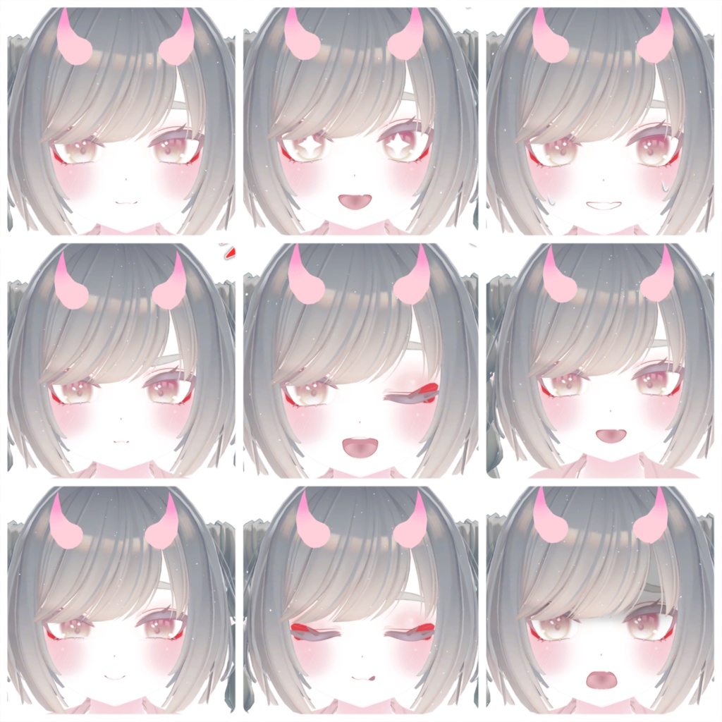 リーファ 鬼風表情 14種 (おまけ付き) FaceEmote for Leefa
