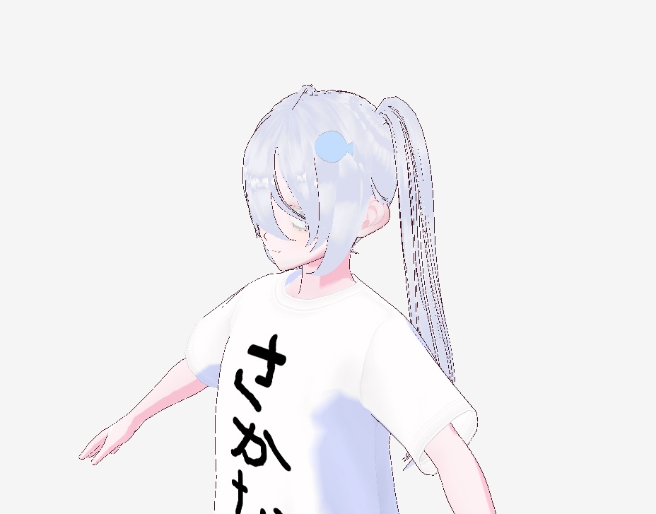 VRoidVRMモデル オリジナル3Dモデル 「さかなちゃん」