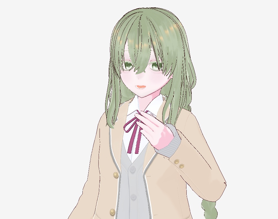 VRoidVRMモデル　オリジナル3Dモデル　「みどりちゃん」