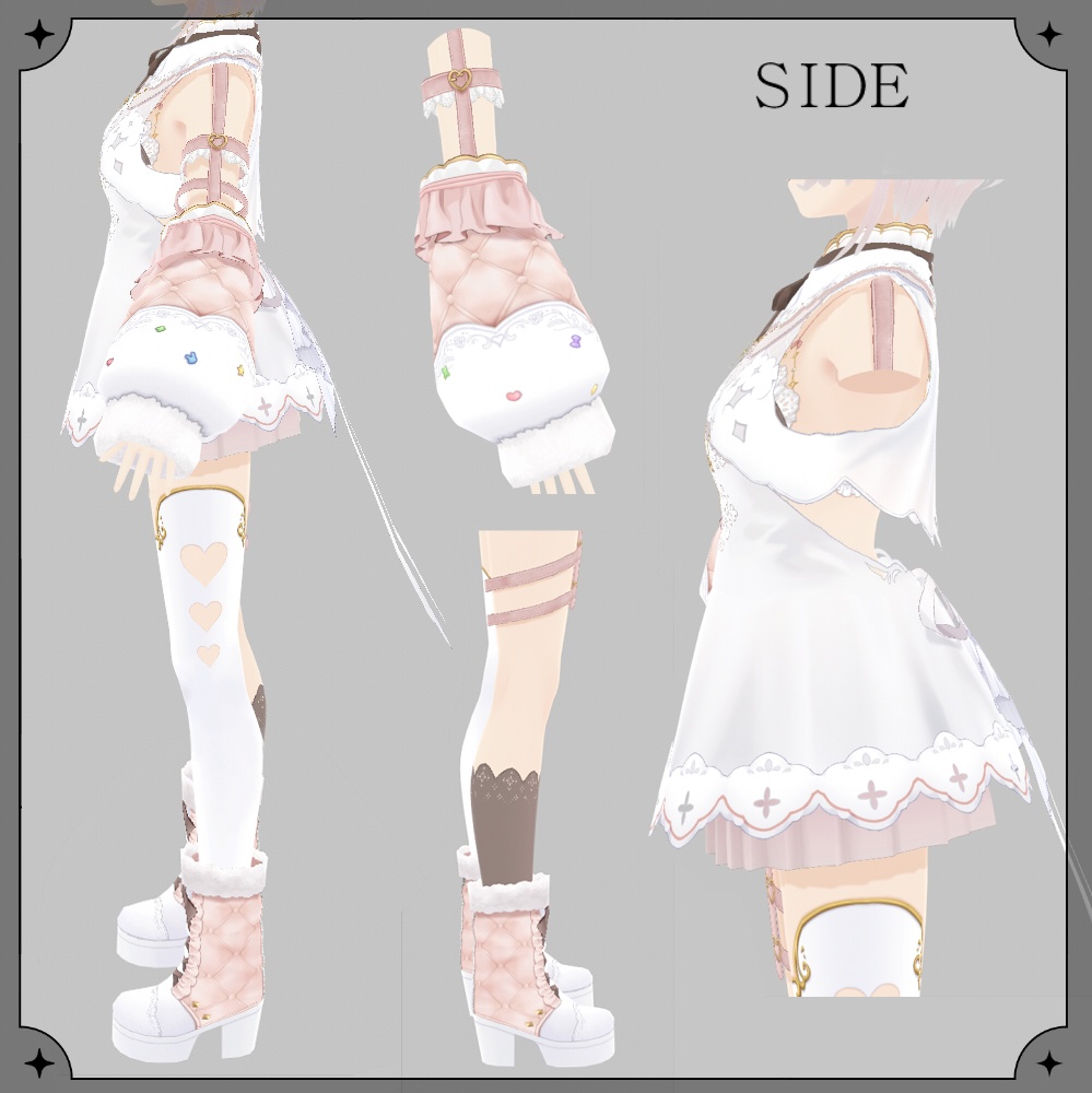 【XWear対応】ファンタジー感強めのランジェリーセット【VRoid用衣装】