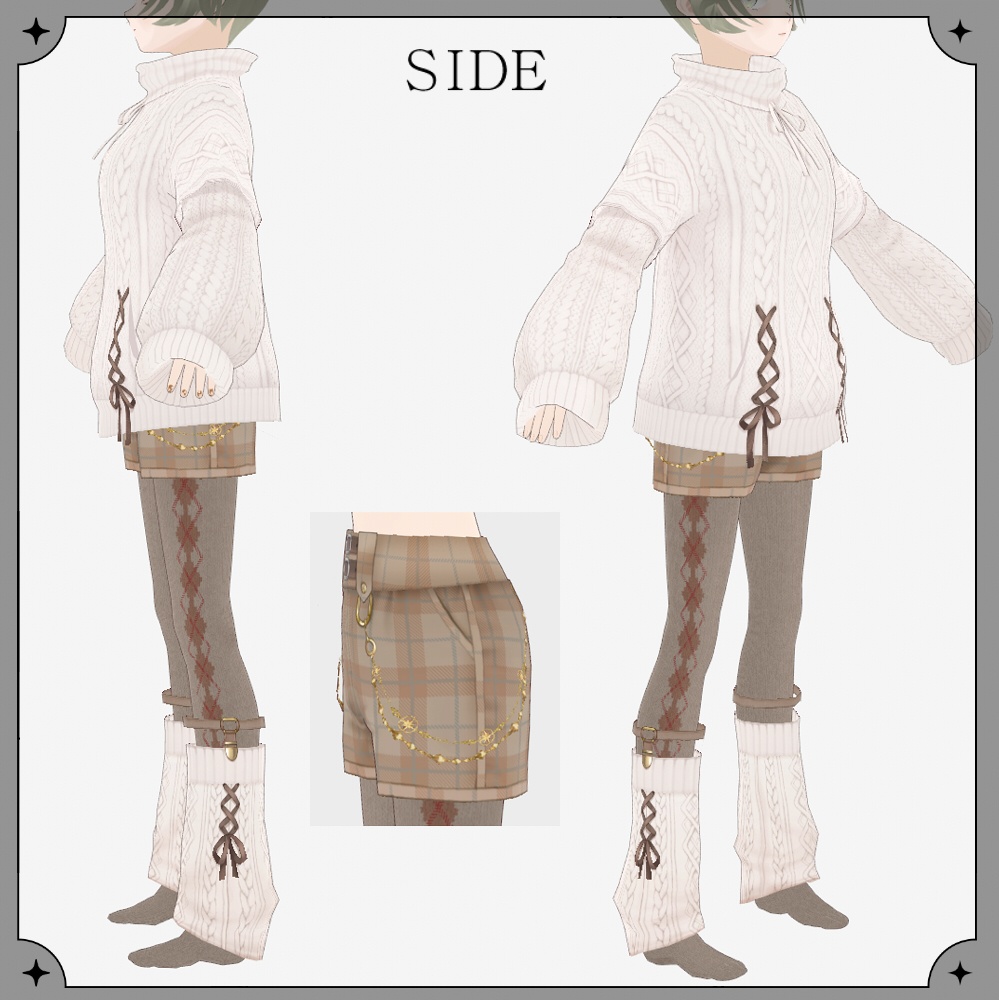 【XWear対応】秋のニットコーデセット【VRoid用衣装】