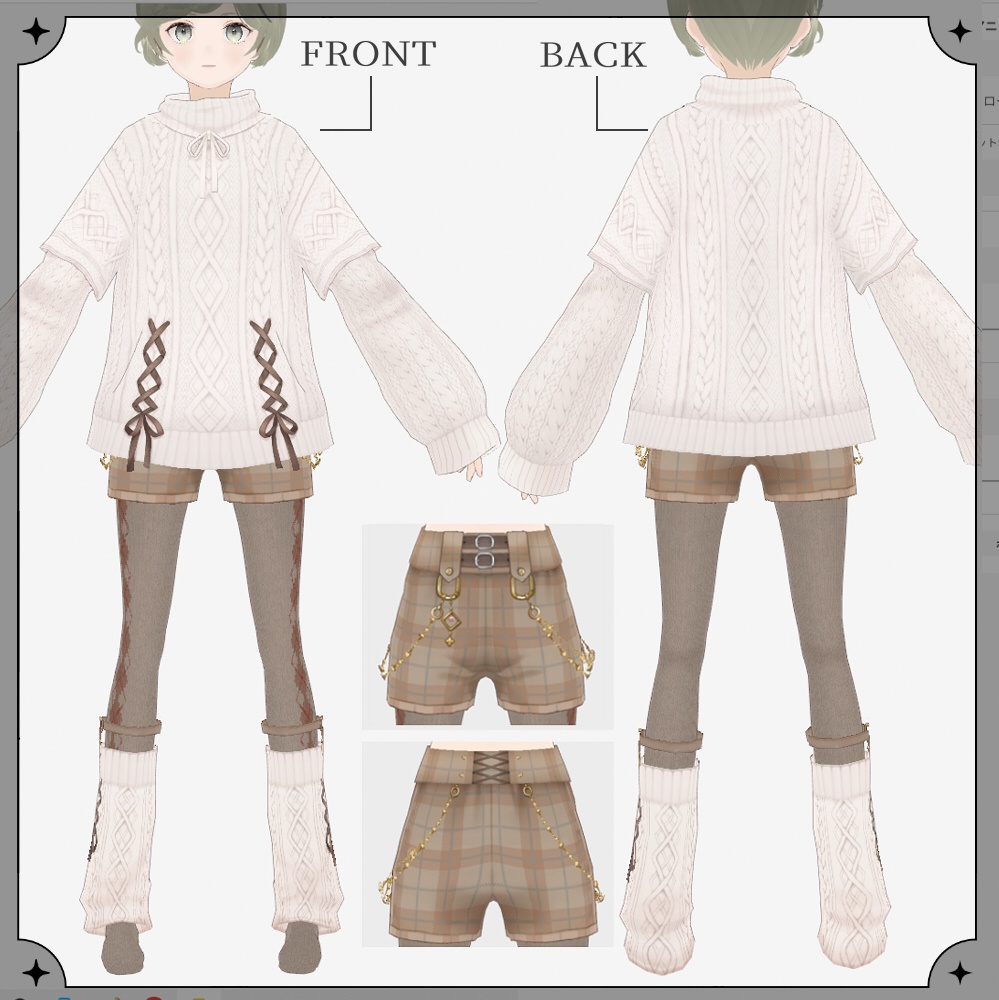 【XWear対応】秋のニットコーデセット【VRoid用衣装】