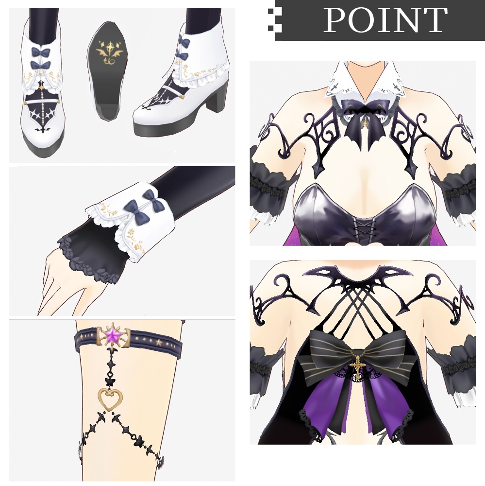 【VRoid衣装】悪魔っ子コーデセット【XWear形式同梱】