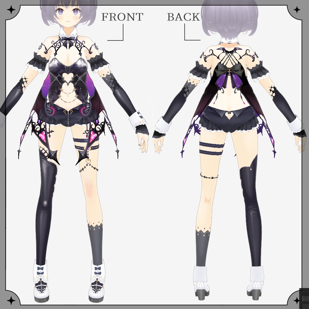 【VRoid衣装】悪魔っ子コーデセット【XWear形式同梱】