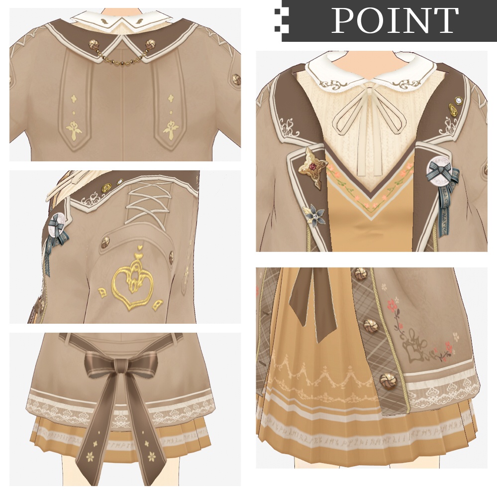 【VRoid衣装】あったかメルヘンコーデセット【XWear形式同梱】