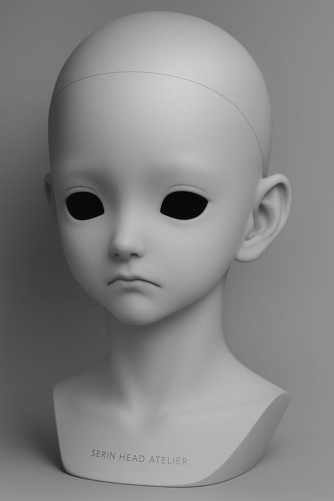 【カスタムヘッド原型】 Serin Head Atelier|静かな意思を宿すヘッド(三面図)
