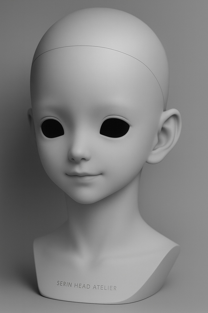 【カスタムヘッド原型】 Serin Head Atelier|静かな意思を宿すヘッド(三面図)