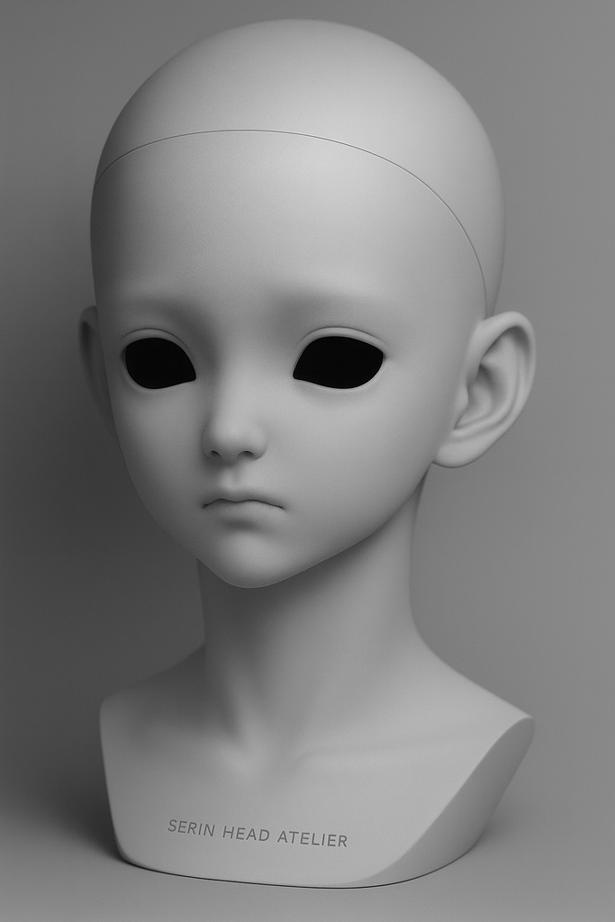 【カスタムヘッド原型】 Serin Head Atelier|静かな意思を宿すヘッド(三面図)