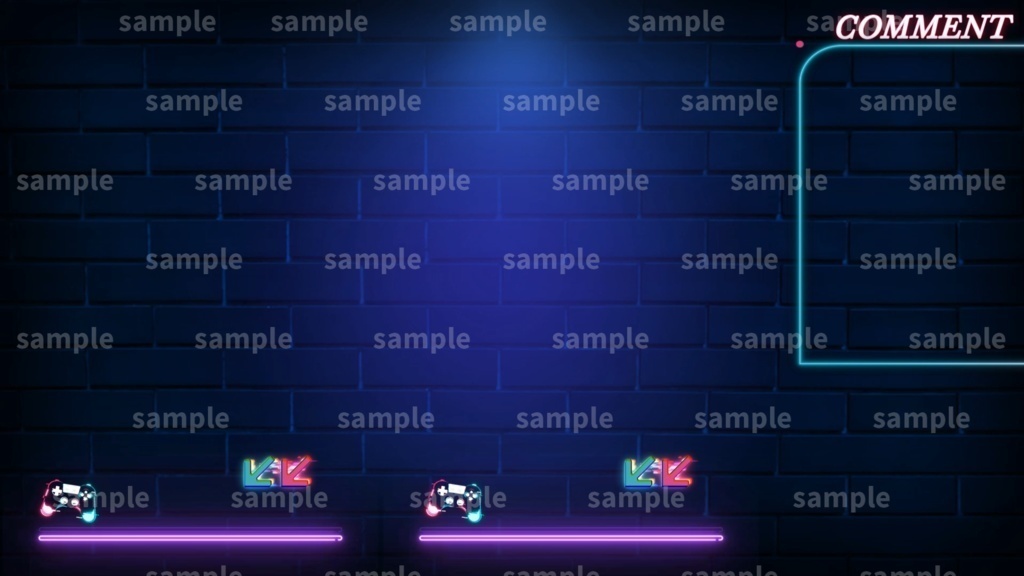 【Vtuber/配信者向け/配信素材】ゲーム配信画面/ネオン/neon