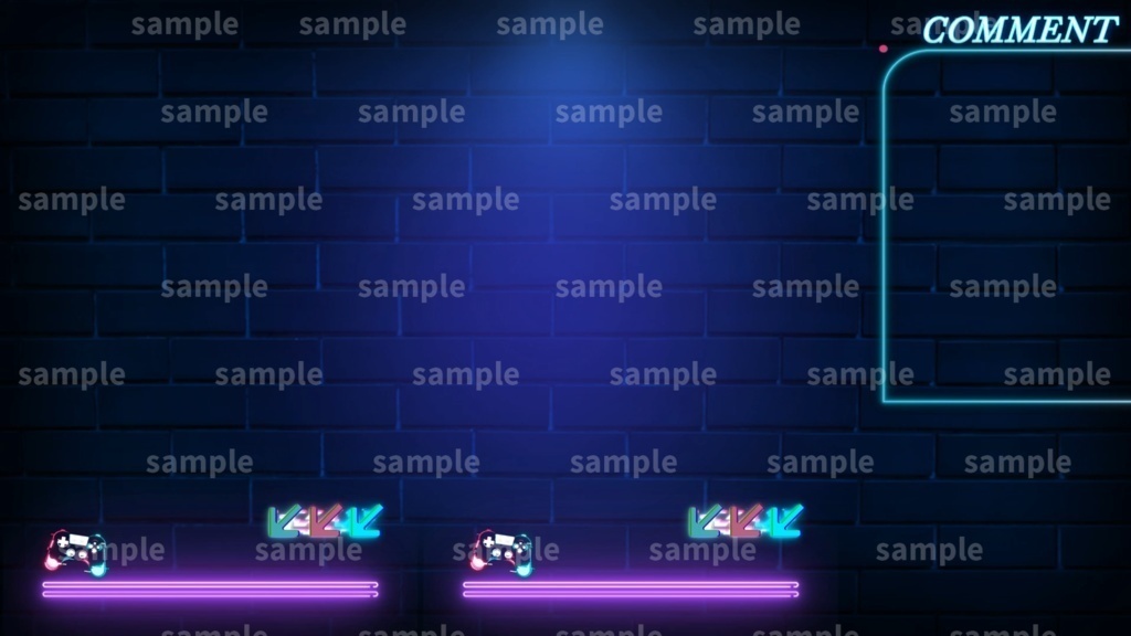 【Vtuber/配信者向け/配信素材】ゲーム配信画面/ネオン/neon