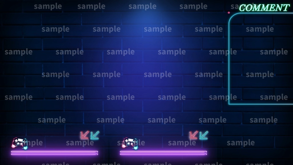【Vtuber/配信者向け/配信素材】ゲーム配信画面/ネオン/neon