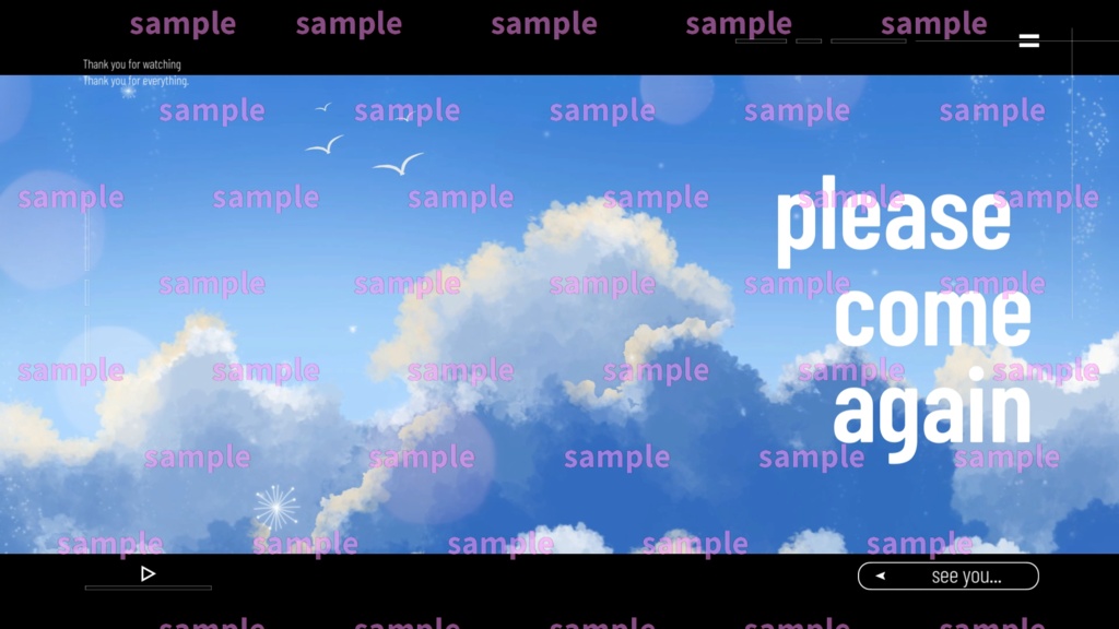 【Vtuber/配信者向け/配信素材】 配信エンディング/ED/空