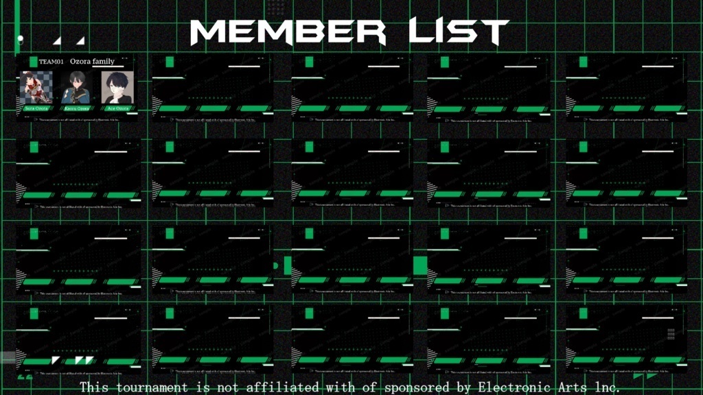 【カスタム/APEX/5色※団体様の購入詳細は商品説明欄にて】チームロースター・メンバーリスト一覧 【配信者/Vtuber/サムネイル】