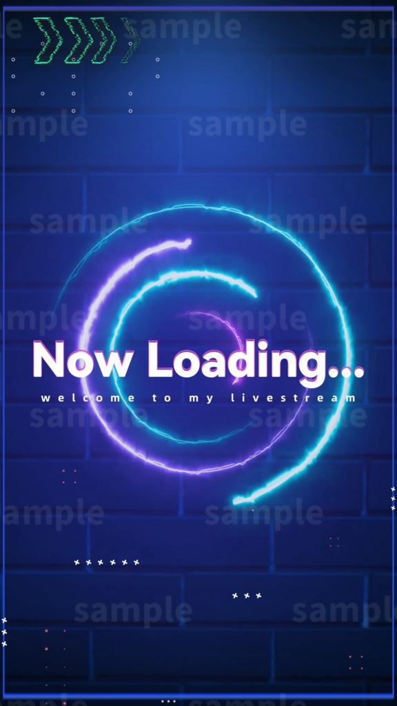 【縦型配信素材/Vtuber/配信者向け/配信素材】 待機画面/OP/ネオン