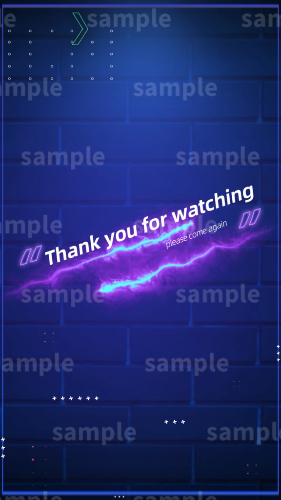 【縦型配信素材/Vtuber/配信者向け/配信素材】 エンディング/ED/ネオン