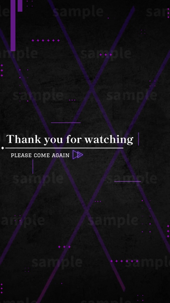 【縦型配信素材/Vtuber/配信者向け/配信素材】 エンディング/ED/紫