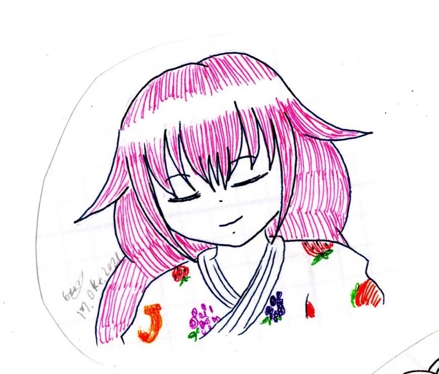 リノさん　手描きシール