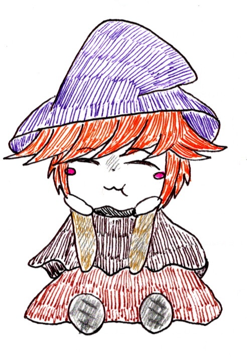 ヤン先生　手描きシール(デフォルメ)