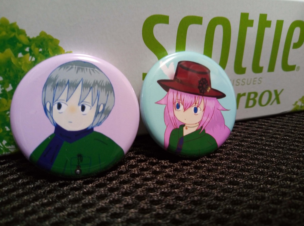 ルナとリノの缶バッジ