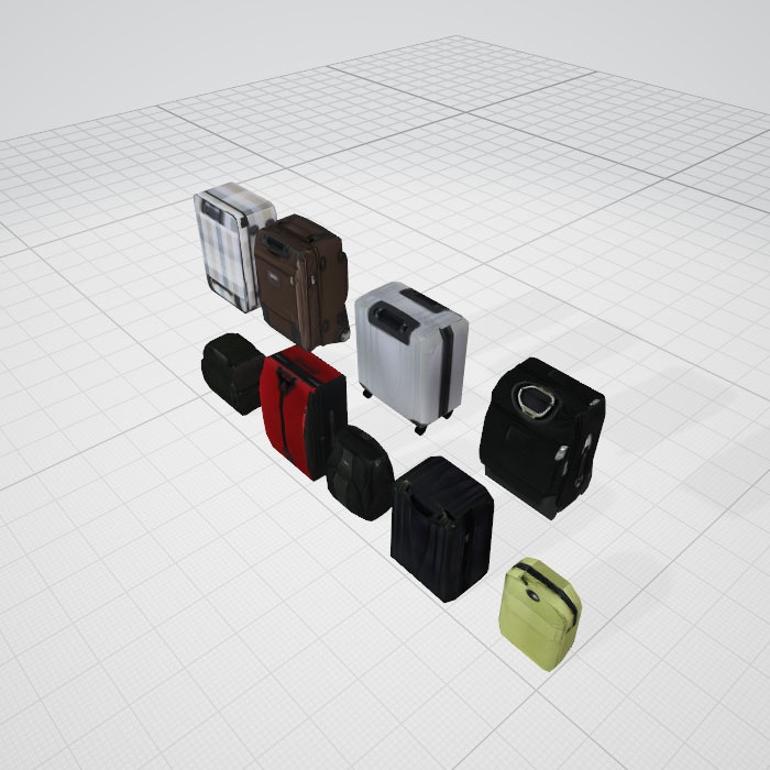 3dモデル バック キャリーバック 9個
