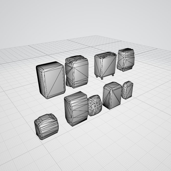 3dモデル バック キャリーバック 9個