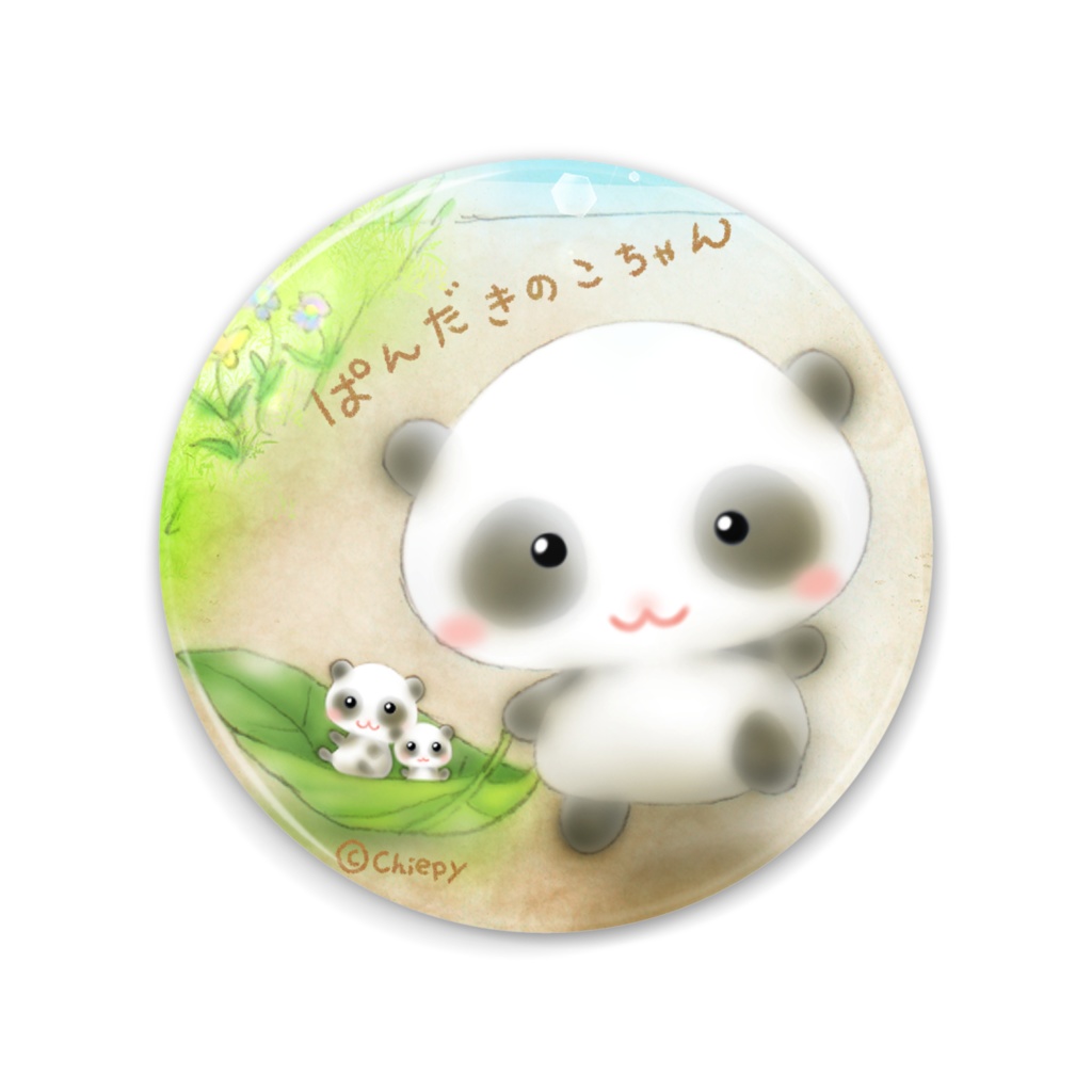 ぱんだきのこちゃん　缶ミラー　わーい♪