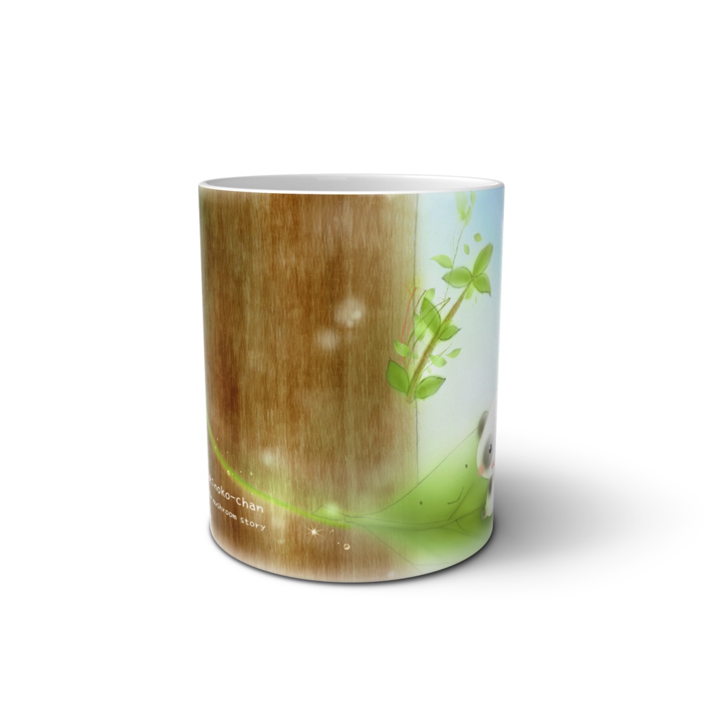 ぱんだきのこちゃん マグカップ はっぱにのって♪