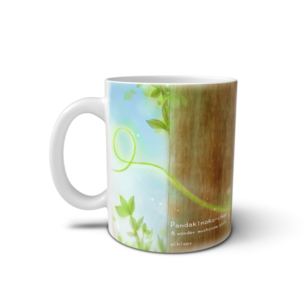 ぱんだきのこちゃん マグカップ はっぱにのって♪