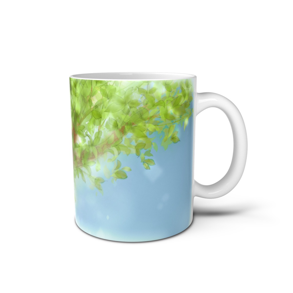 葉っぱがたくさんついた木 マグカップ 緑の香りをどうぞ♪