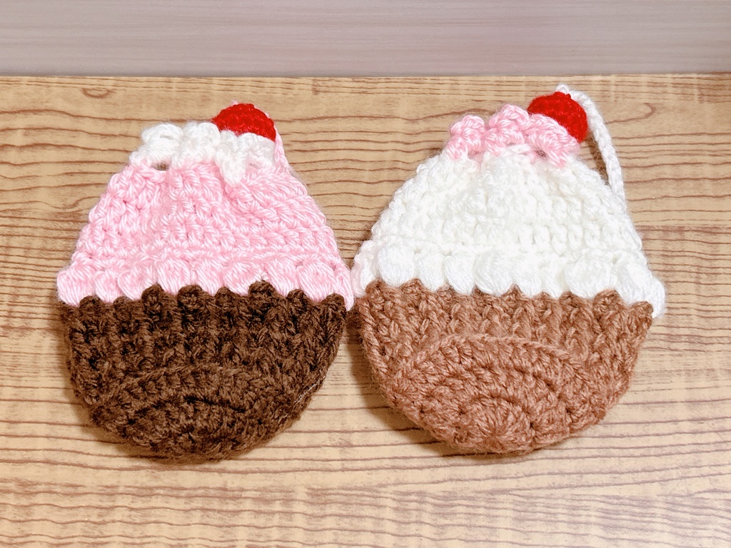 カップケーキな巾着ポーチ