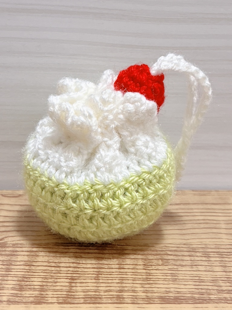 クリームソーダな巾着ポーチ